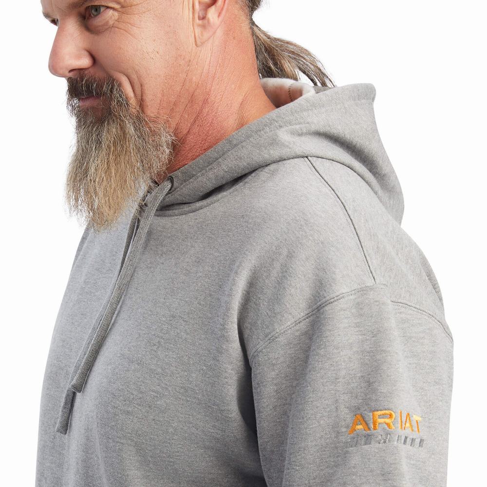 Hoodies Ariat Rebar Workman Uomo Grigie | IT109KMNP