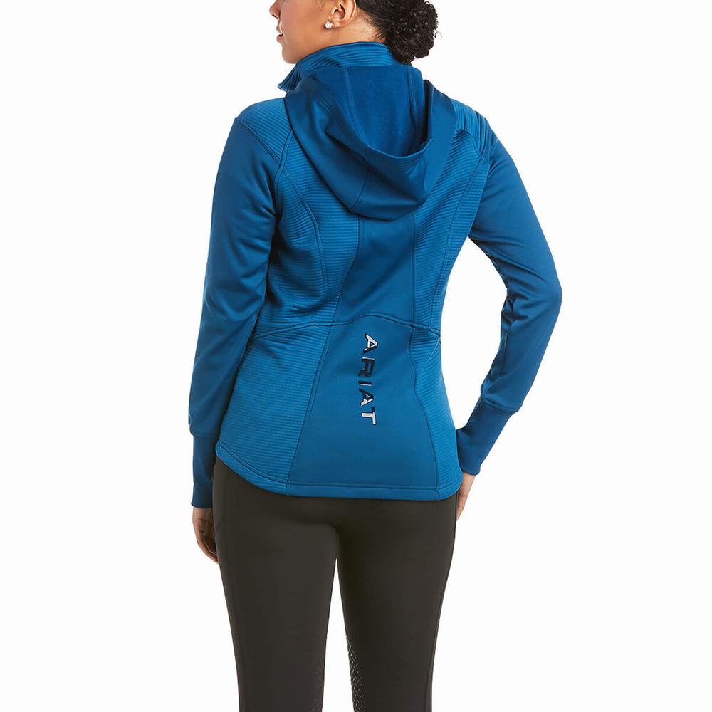 Hoodies Ariat Wilde Full Zip Donna Blu | IT201RNEK