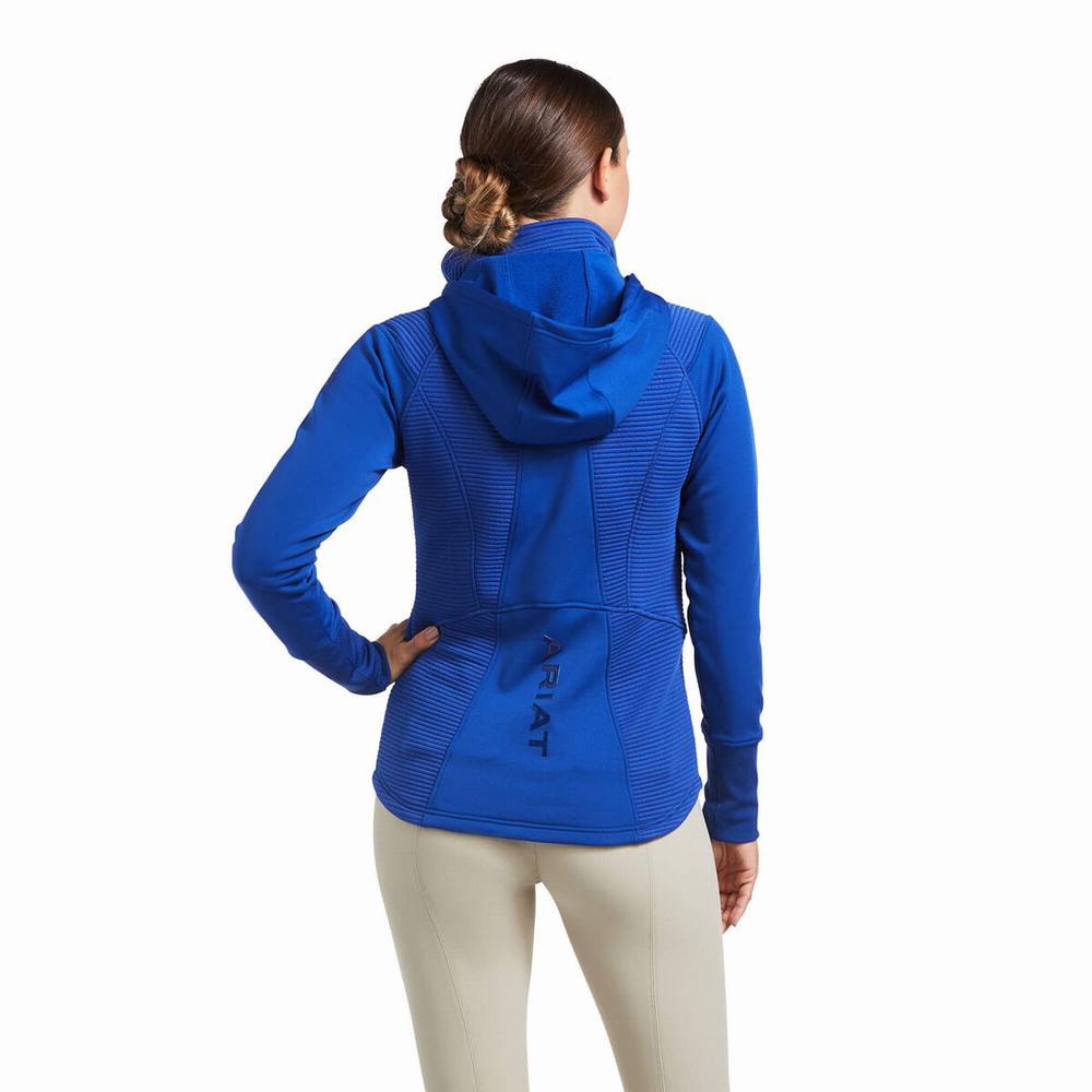 Hoodies Ariat Wilde Full Zip Donna Blu | IT346UDYF