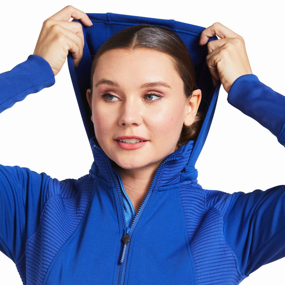 Hoodies Ariat Wilde Full Zip Donna Blu | IT346UDYF