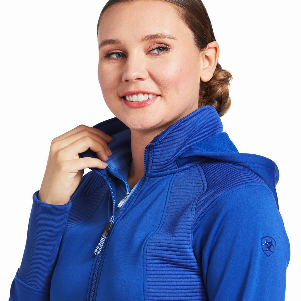 Hoodies Ariat Wilde Full Zip Donna Blu | IT346UDYF