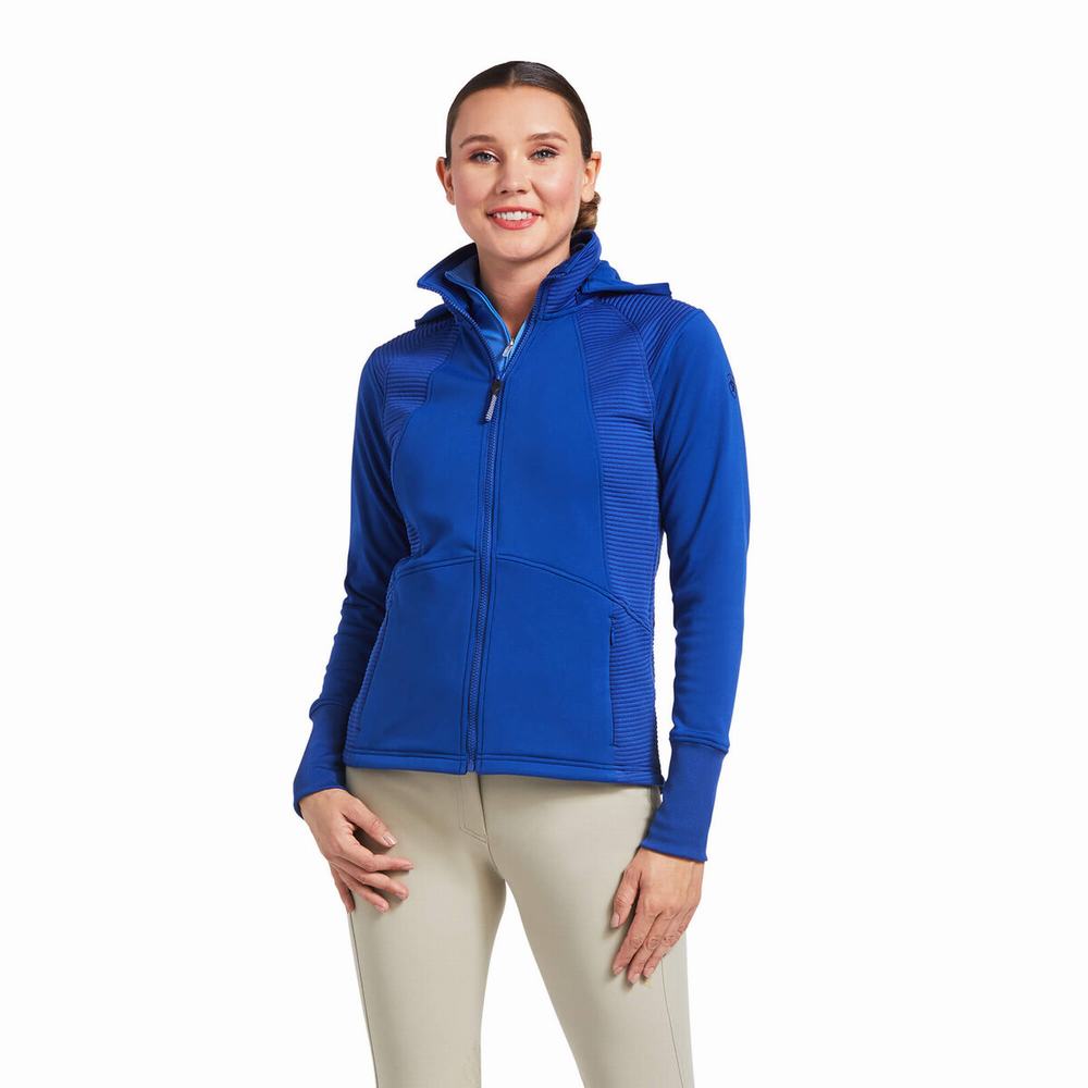 Hoodies Ariat Wilde Full Zip Donna Blu | IT346UDYF