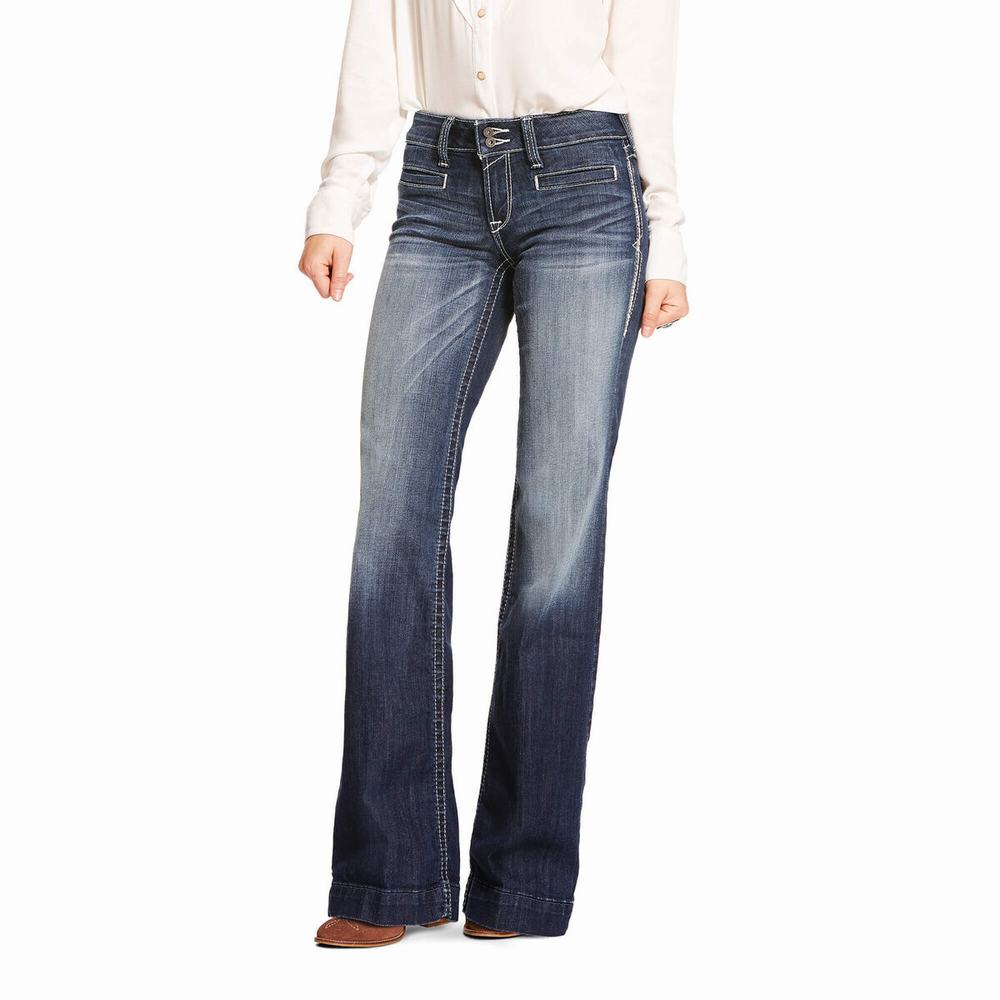 Jeans Skinny Ariat Mid Rise Stretch Entwined Donna Blu | IT415OBUJ