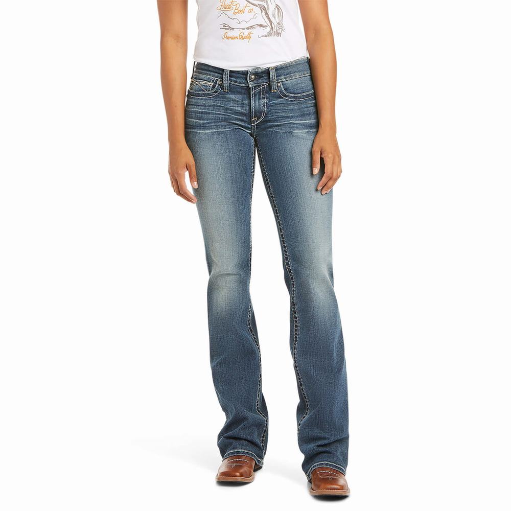 Jeans Skinny Ariat R.E.A.L. Mid Rise Stretch Whipstitch Cut Donna Colorate | IT031ELHD