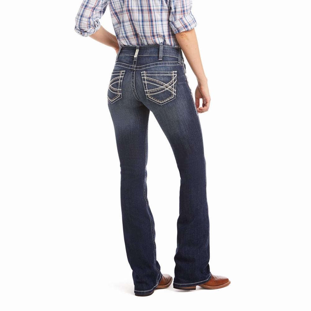 Jeans Skinny Ariat R.E.A.L. Mid Rise Stretch Entwined Cut Donna Blu | IT765MJVT