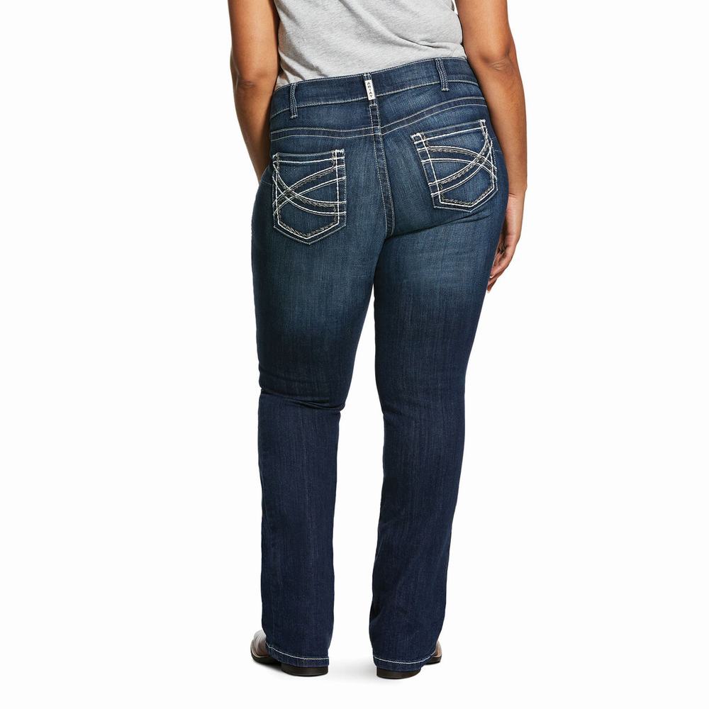 Jeans Skinny Ariat R.E.A.L. Mid Rise Stretch Entwined Cut Donna Blu | IT765MJVT