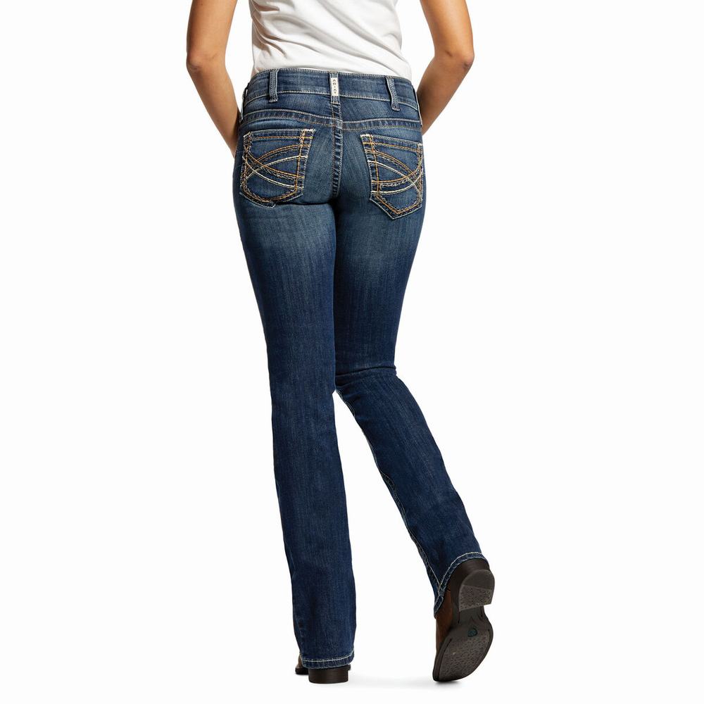 Jeans Skinny Ariat R.E.A.L. Mid Rise Stretch Entwined Festival Cut Donna Blu | IT948PTIW