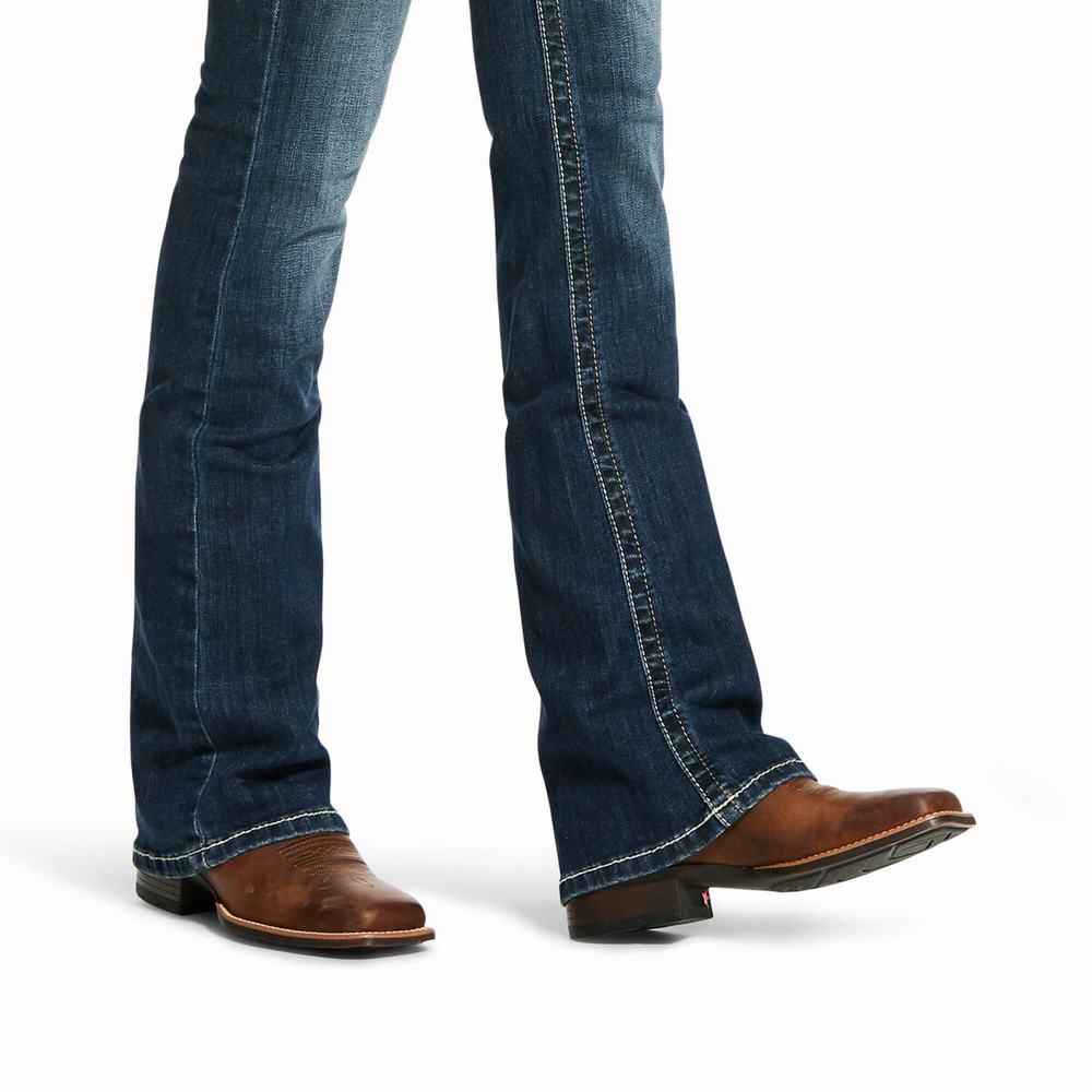 Jeans Skinny Ariat R.E.A.L. Mid Rise Stretch Entwined Festival Cut Donna Blu | IT948PTIW