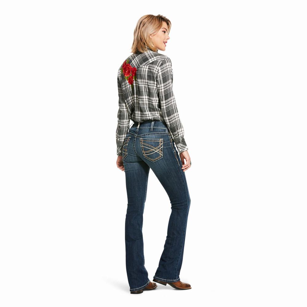 Jeans Skinny Ariat R.E.A.L. Mid Rise Stretch Entwined Festival Cut Donna Blu | IT948PTIW