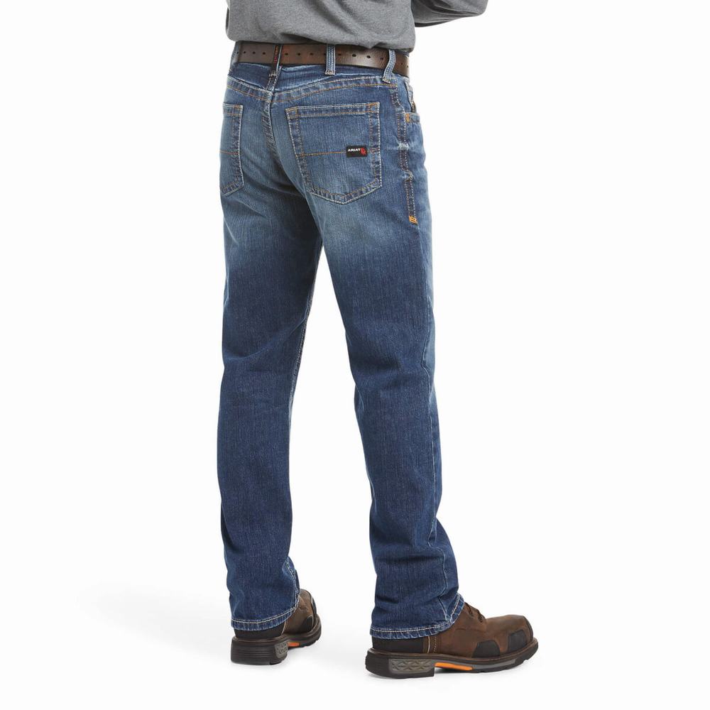 Jeans Straight Ariat FR M4 Relaxed Basic Cut Uomo Blu | IT359UJKR