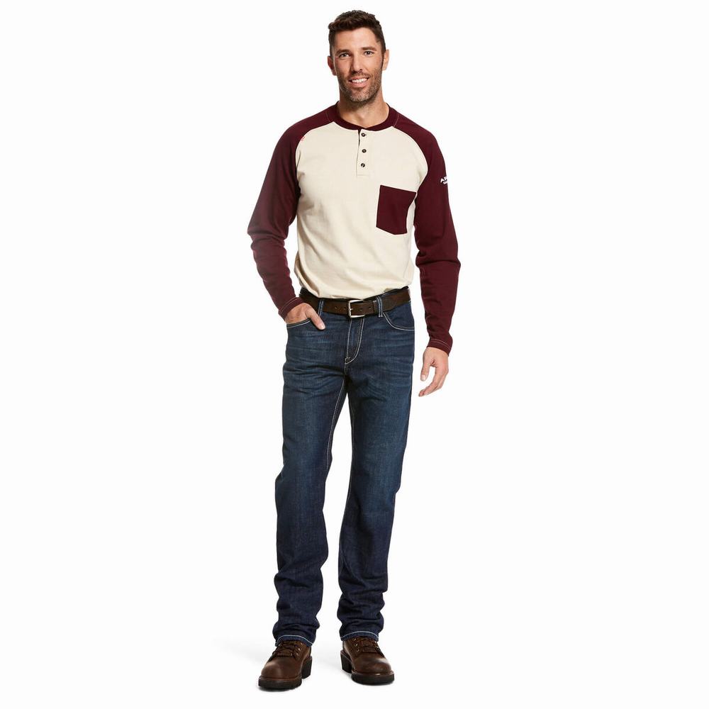 Jeans Straight Ariat FR M4 Relaxed DuraStretch Lineup Uomo Platino | IT908HVRX