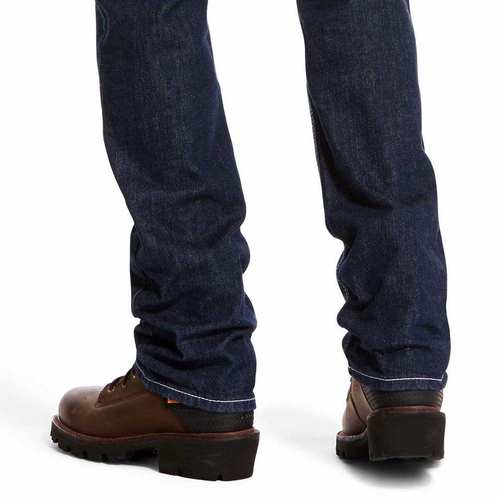 Jeans Straight Ariat FR M4 Relaxed DuraStretch Lineup Uomo Platino | IT908HVRX