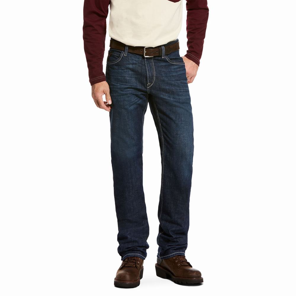 Jeans Straight Ariat FR M4 Relaxed DuraStretch Lineup Uomo Platino | IT908HVRX