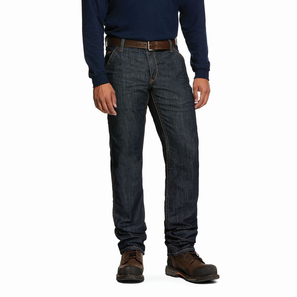 Jeans Straight Ariat FR M4 Relaxed Stretch Duralight Workhorse Uomo Lavaggio Scuro | IT079LMER