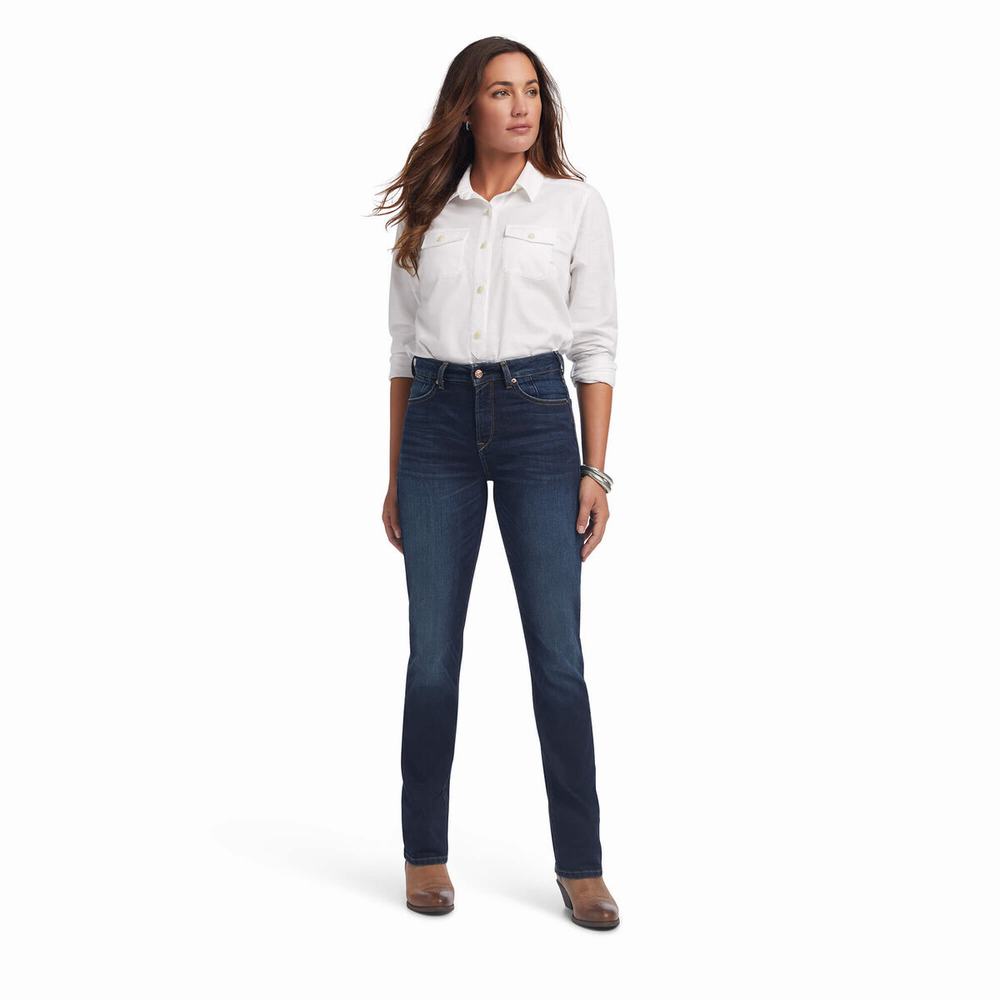 Jeans Straight Ariat Premium High Rise Stretch Donna Colorate | IT781SCVE