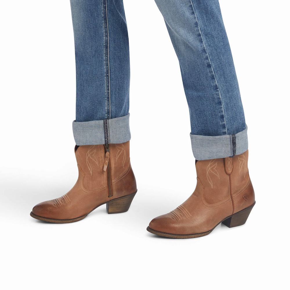 Jeans Straight Ariat Premium High Rise Stretch Donna Blu | IT957LIGT