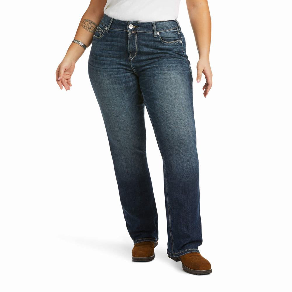 Jeans Straight Ariat R.E.A.L. High Rise Destiny Donna Blu | IT163FVJH