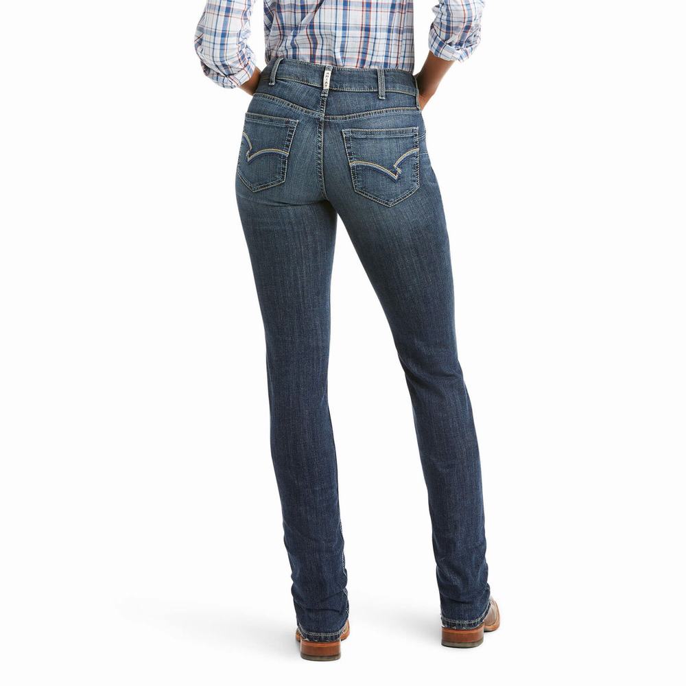 Jeans Straight Ariat R.E.A.L. High Rise Destiny Donna Blu | IT163FVJH