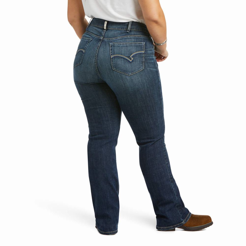 Jeans Straight Ariat R.E.A.L. High Rise Destiny Donna Blu | IT163FVJH