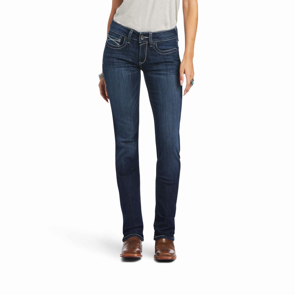 Jeans Straight Ariat R.E.A.L. Mid Rise Clarissa Donna Colorate | IT265ILJU