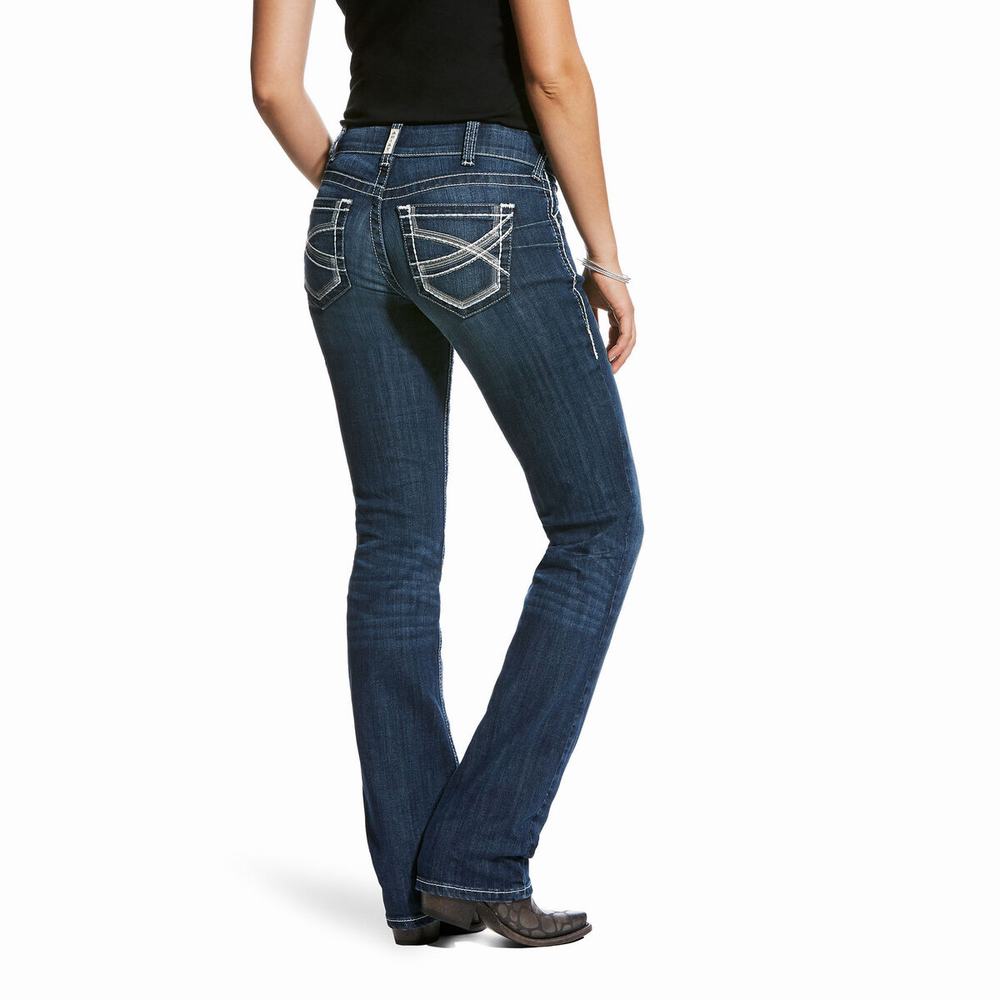 Jeans Straight Ariat R.E.A.L. Mid Rise Stretch Ivy Donna Colorate | IT852WHDQ