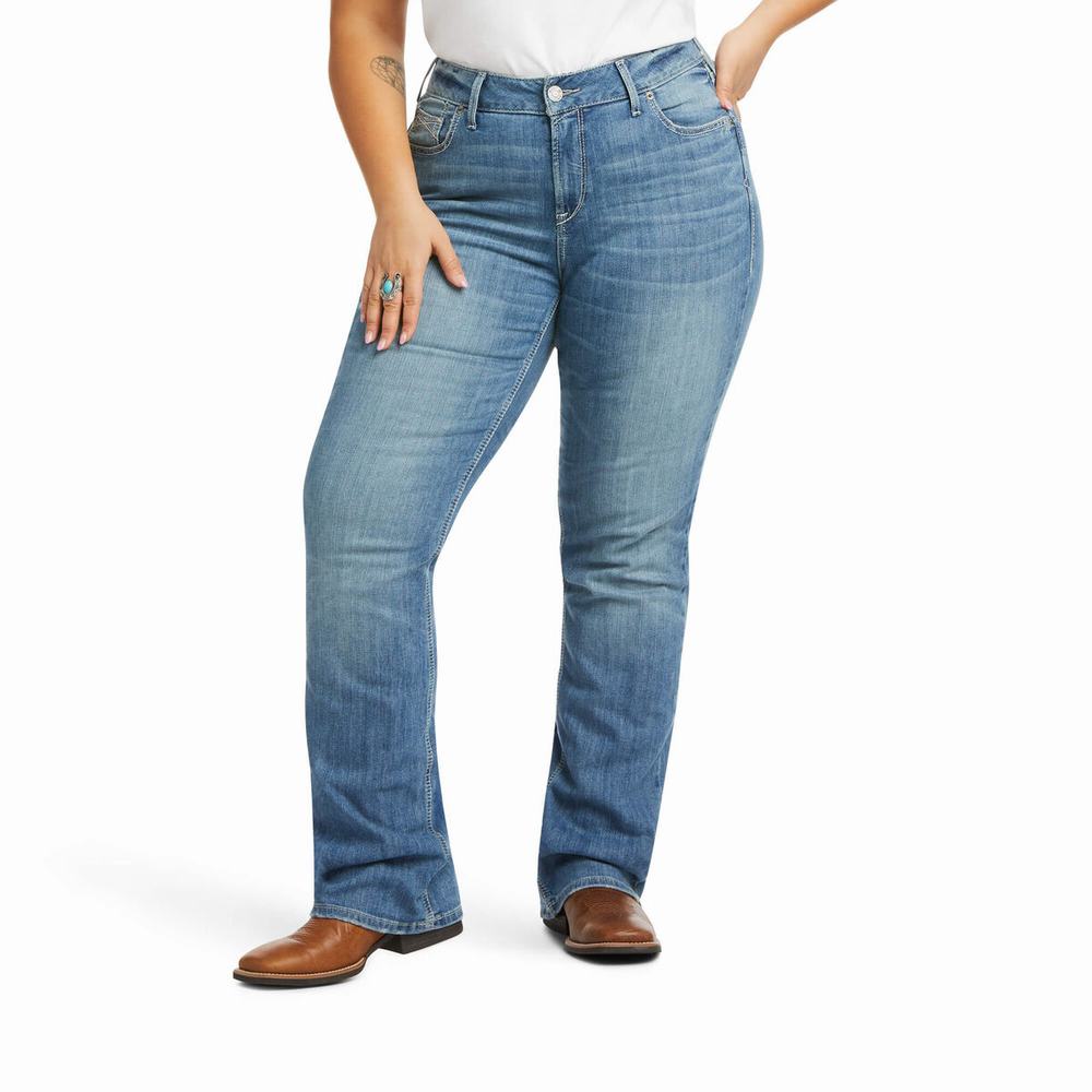 Jeans Straight Ariat R.E.A.L. Perfect Rise Karen Donna Blu | IT072ZJIH