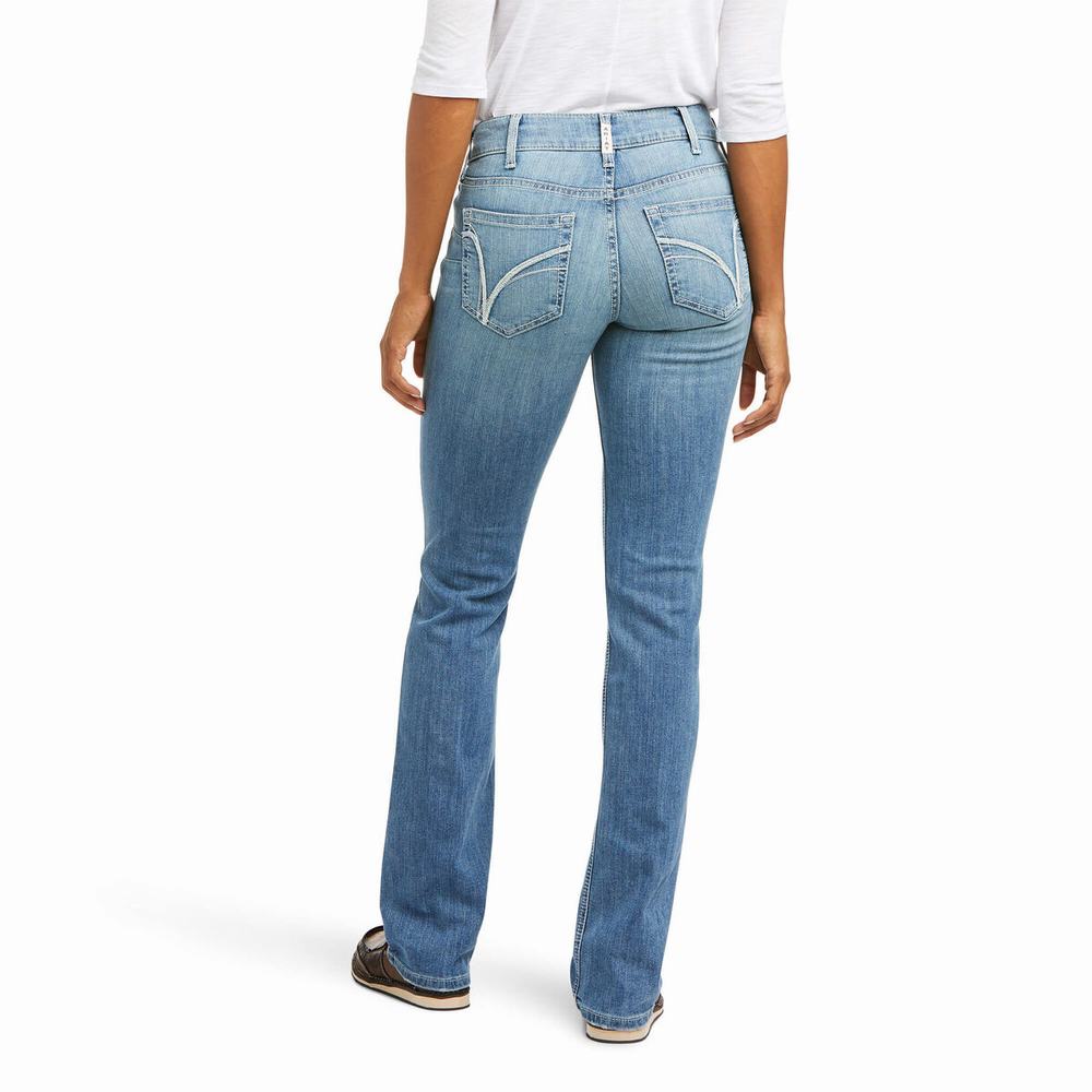 Jeans Straight Ariat R.E.A.L. Perfect Rise Karen Donna Blu | IT072ZJIH