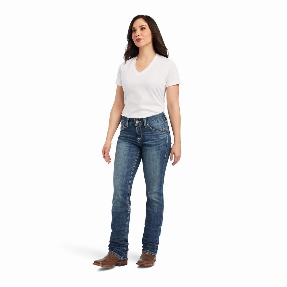 Jeans Straight Ariat R.E.A.L. Perfect Rise Daphne Donna Colorate | IT784YAOE