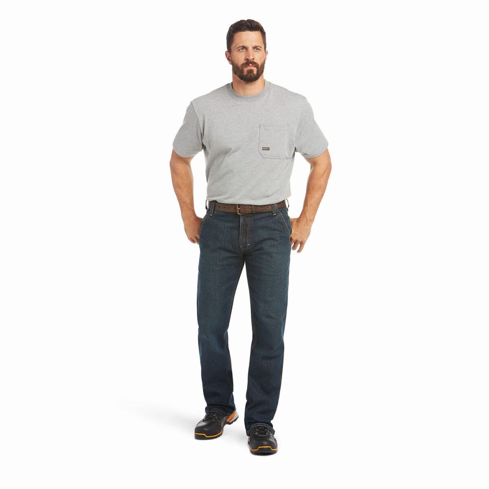 Jeans Straight Ariat Rebar M4 Low Rise DuraStretch Workhorse Cut Uomo Colorate | IT248PSBE