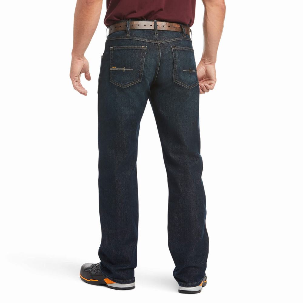 Jeans Straight Ariat Rebar M5 DuraStretch Edge Uomo Nere Blu | IT197ETMY