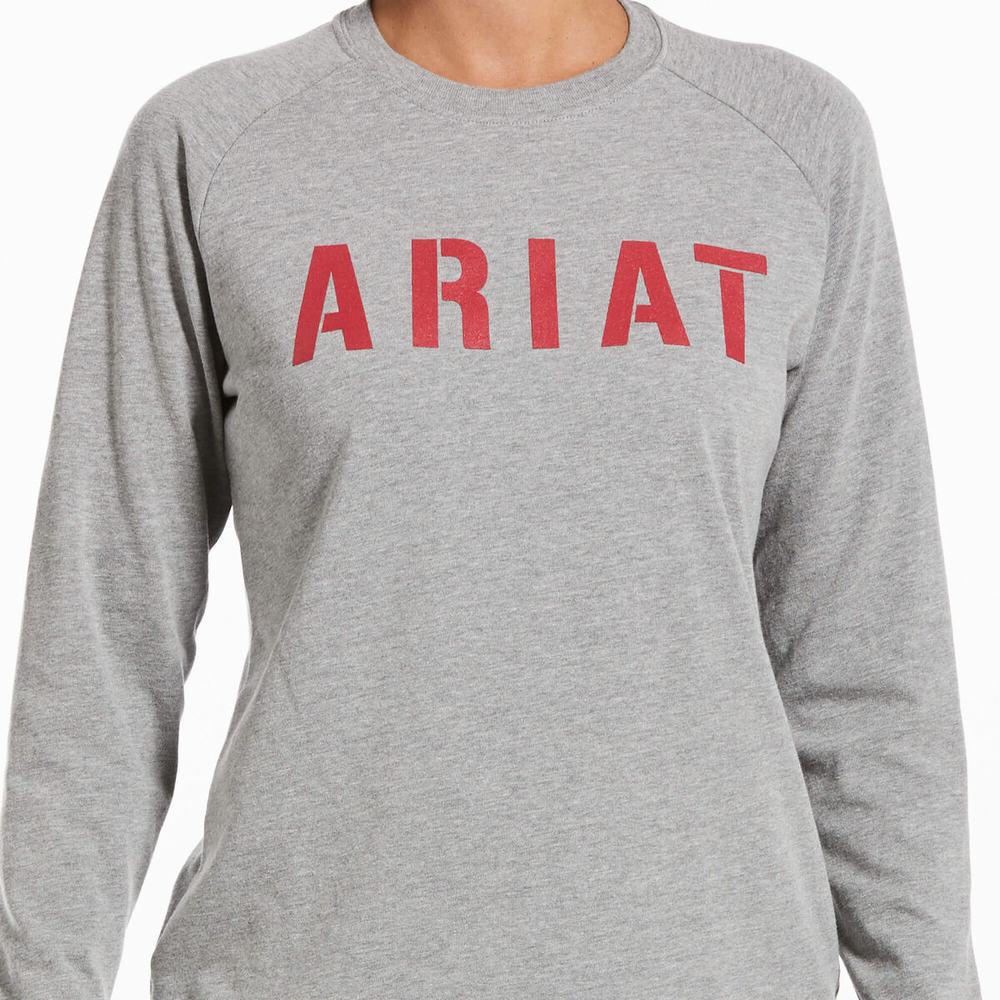 Magliette Ariat Rebar CottonStrong Block Donna Grigie | IT736AICJ