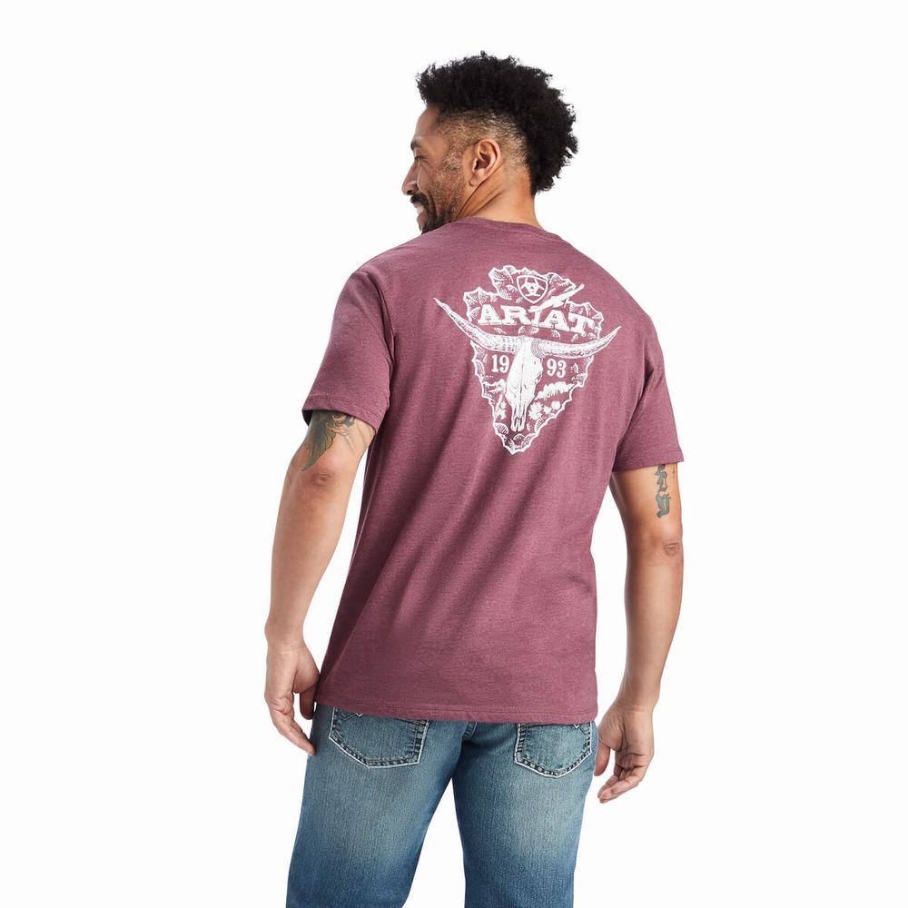 Magliette Polo Ariat Arrowhead 2.0 Uomo Bordeaux | IT724GUKI