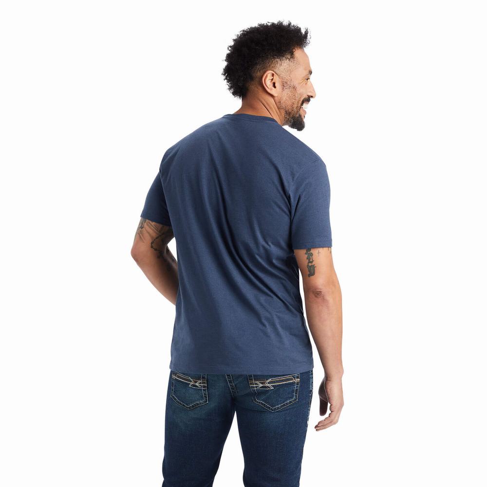 Magliette Polo Ariat Categoria Crest Uomo Blu Marino | IT624OTPK