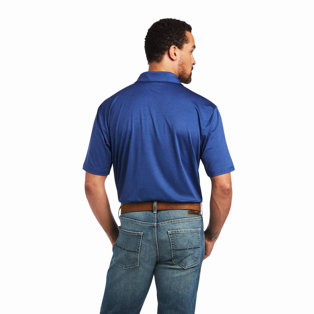 Magliette Polo Ariat Charger 2.0 Uomo Blu Marino Blu | IT504KDYF