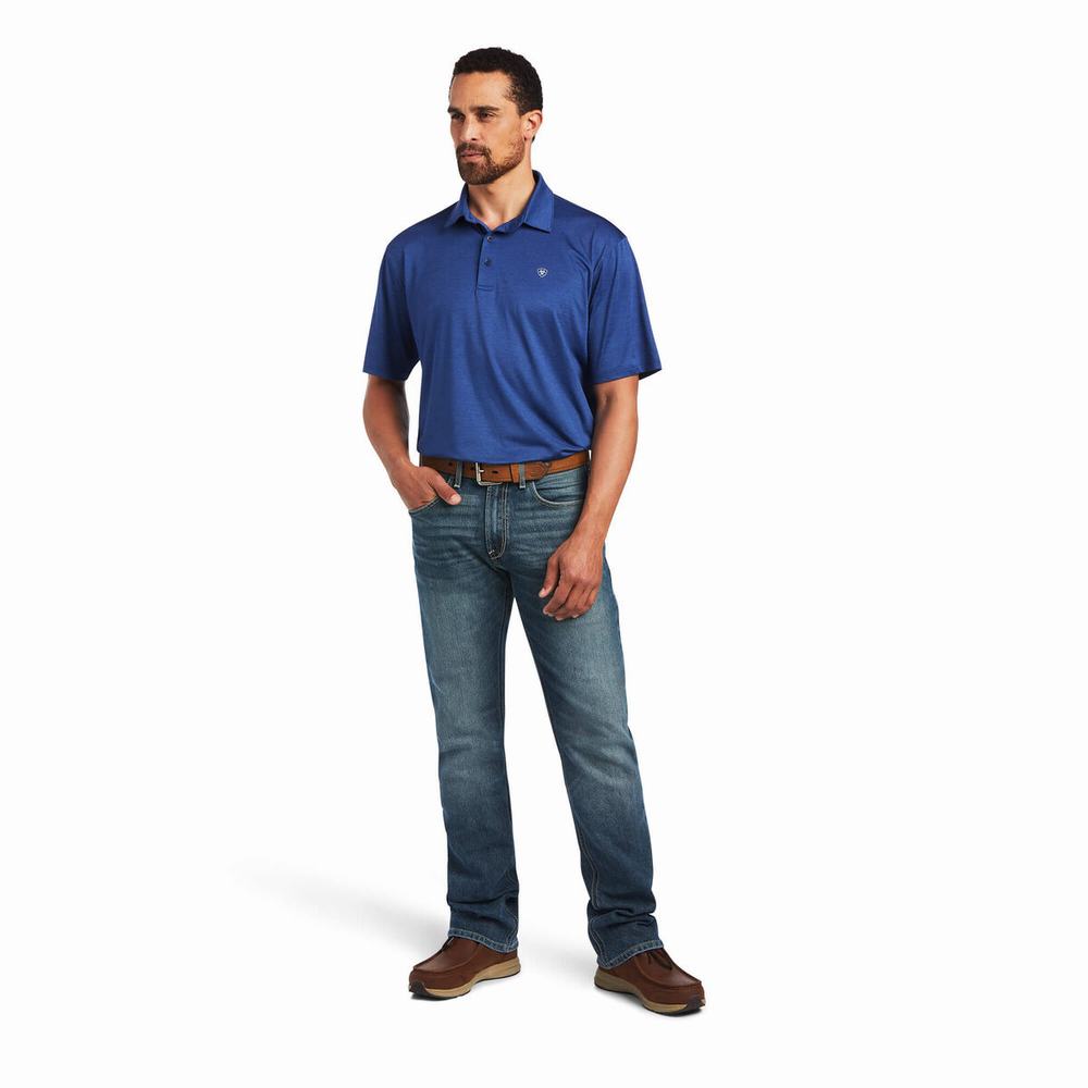 Magliette Polo Ariat Charger 2.0 Uomo Blu Marino Blu | IT504KDYF