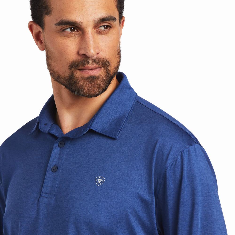 Magliette Polo Ariat Charger 2.0 Uomo Blu Marino Blu | IT504KDYF