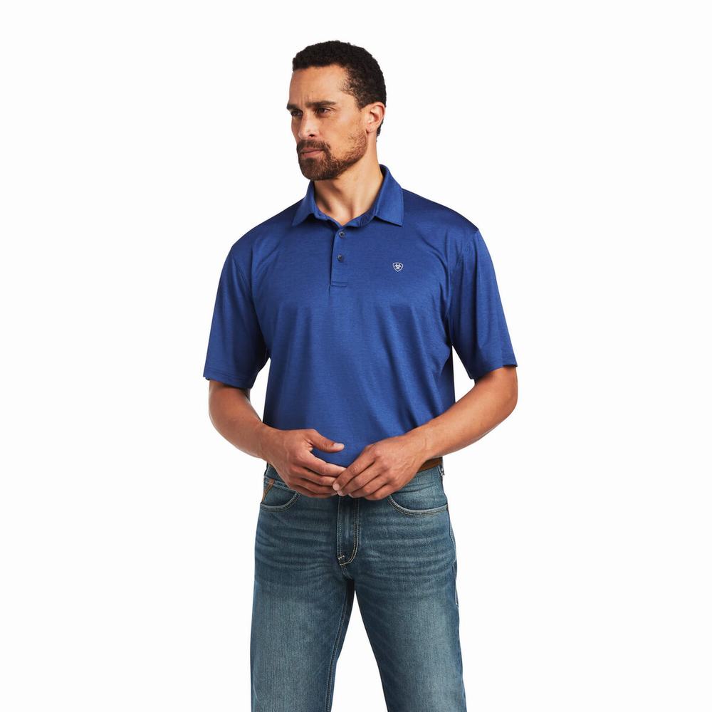 Magliette Polo Ariat Charger 2.0 Uomo Blu Marino Blu | IT504KDYF