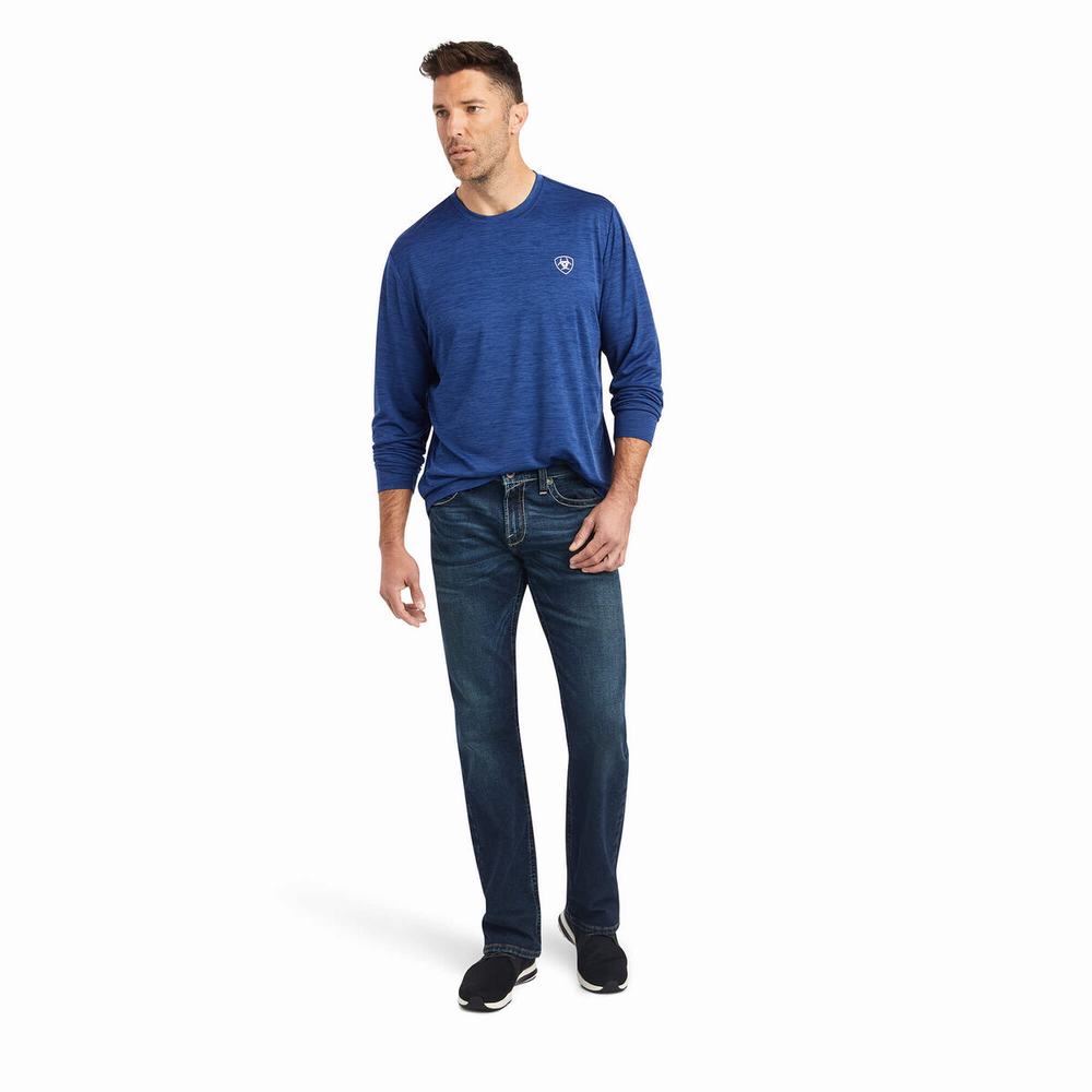 Magliette Polo Ariat Charger 93 Liberty Uomo Blu | IT623VKTZ