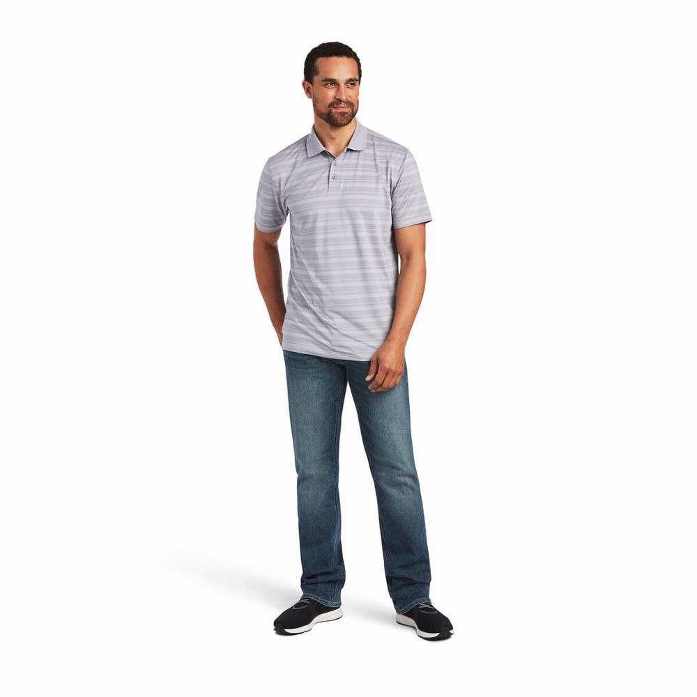 Magliette Polo Ariat Ombre Stripe Ftd Uomo Colorate | IT863QSKC