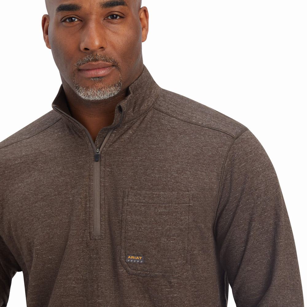 Magliette Polo Ariat Rebar Foundation 1/4 Zip Uomo Colorate | IT479IPTF