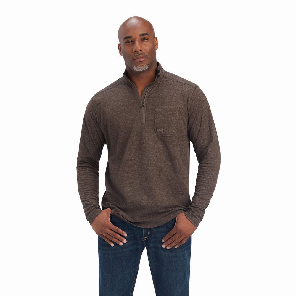 Magliette Polo Ariat Rebar Foundation 1/4 Zip Uomo Colorate | IT479IPTF