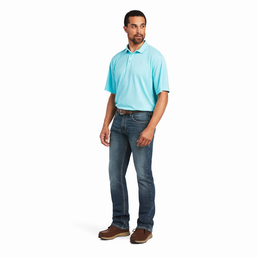 Magliette Polo Ariat TEK Uomo Blu | IT308KVXI