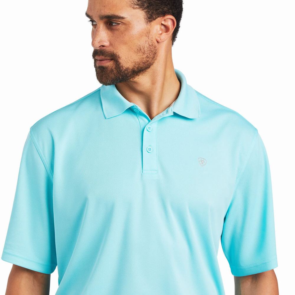 Magliette Polo Ariat TEK Uomo Blu | IT308KVXI