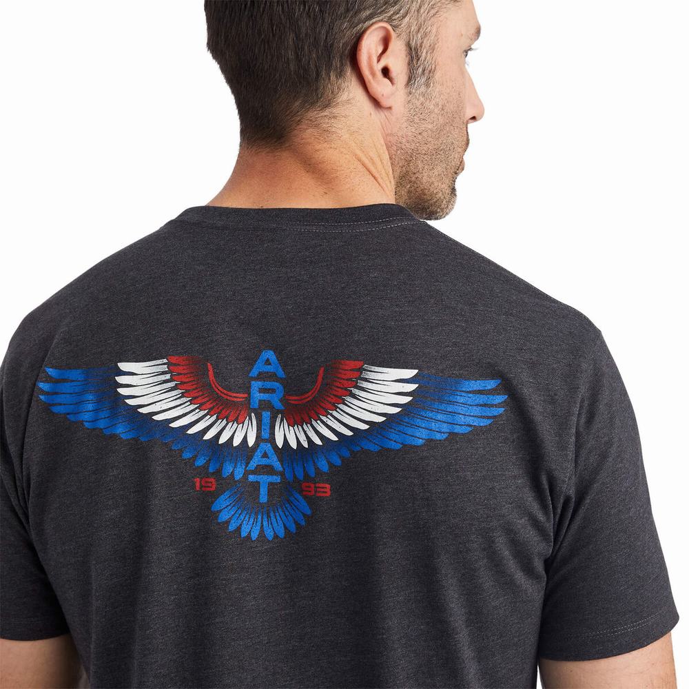 Magliette Polo Ariat Wingspan Uomo Grigie | IT195TKBC