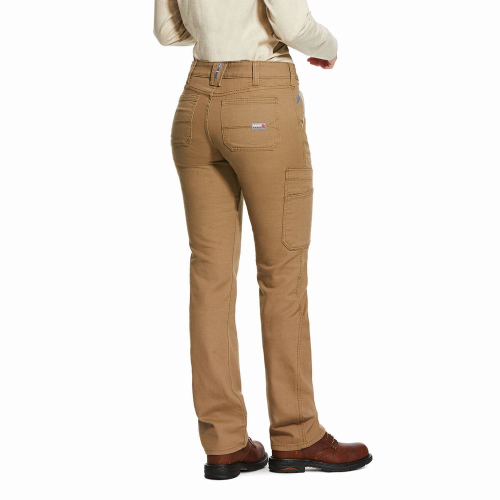 Pantaloncini Ariat FR Stretch DuraLight Tela Donna Khaki | IT527NLFS