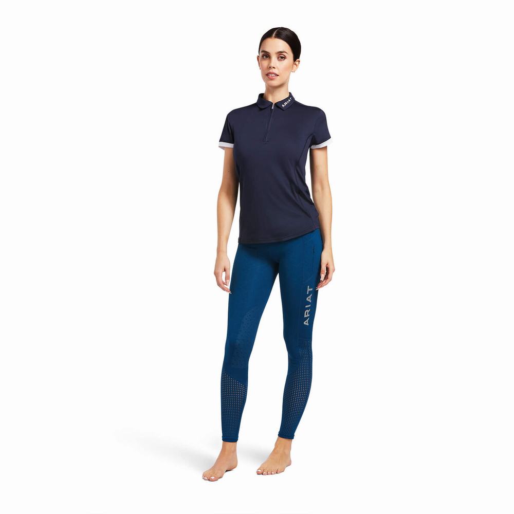 Pantaloni Ariat Eos Knee Patch Donna Blu | IT351IZGN