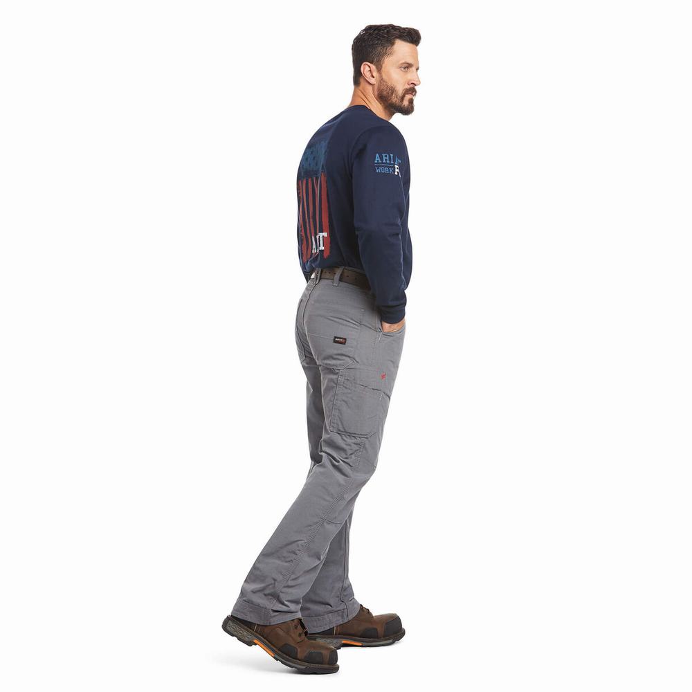 Pantaloni Ariat FR M4 Relaxed DuraLight Ripstop Cut Uomo Grigie | IT471VQDH