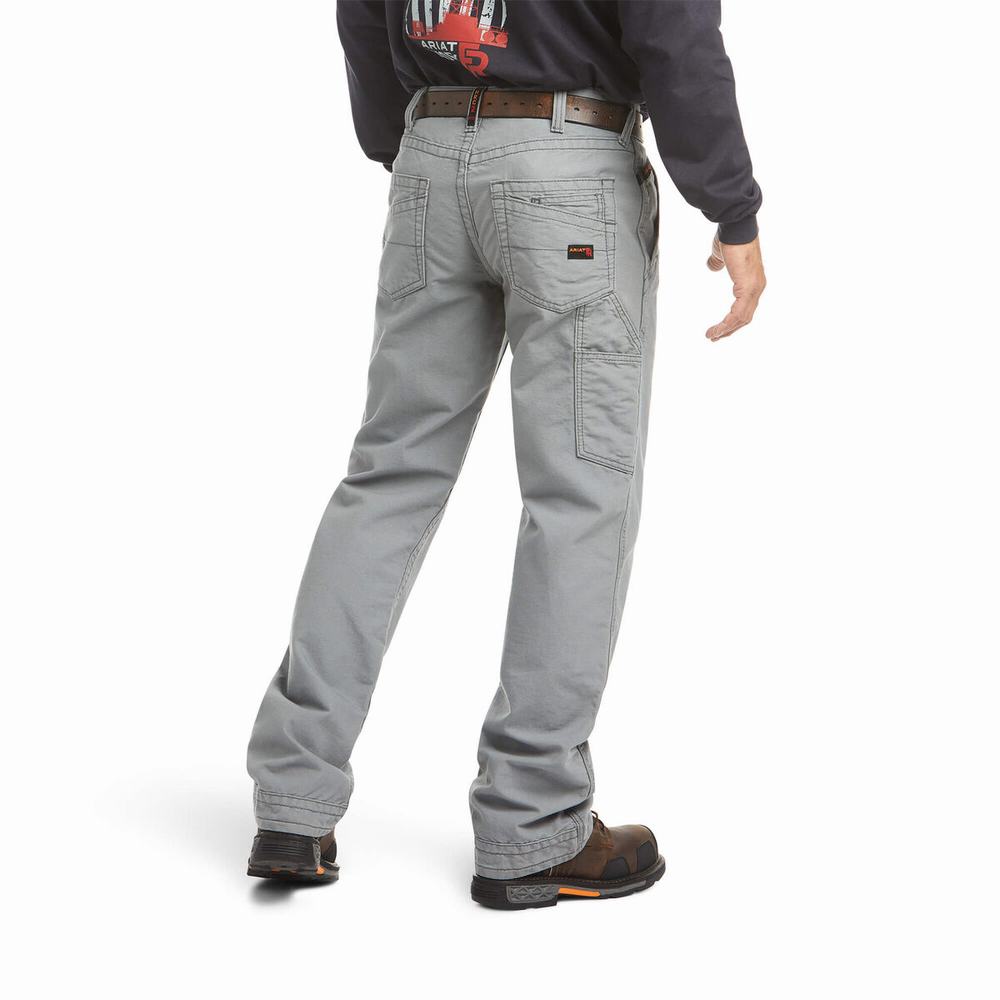 Pantaloni Ariat FR M4 Relaxed Workhorse Cut Uomo Grigie | IT842WNVM
