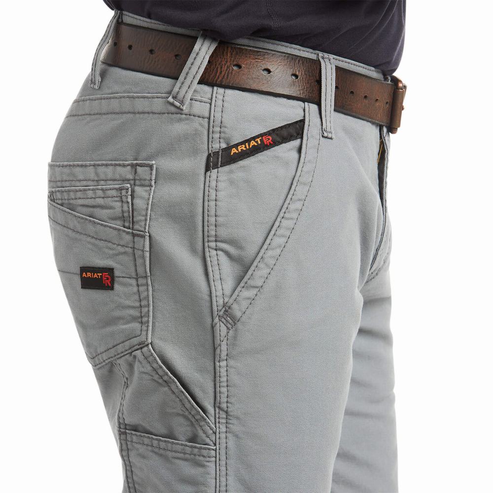 Pantaloni Ariat FR M4 Relaxed Workhorse Cut Uomo Grigie | IT842WNVM