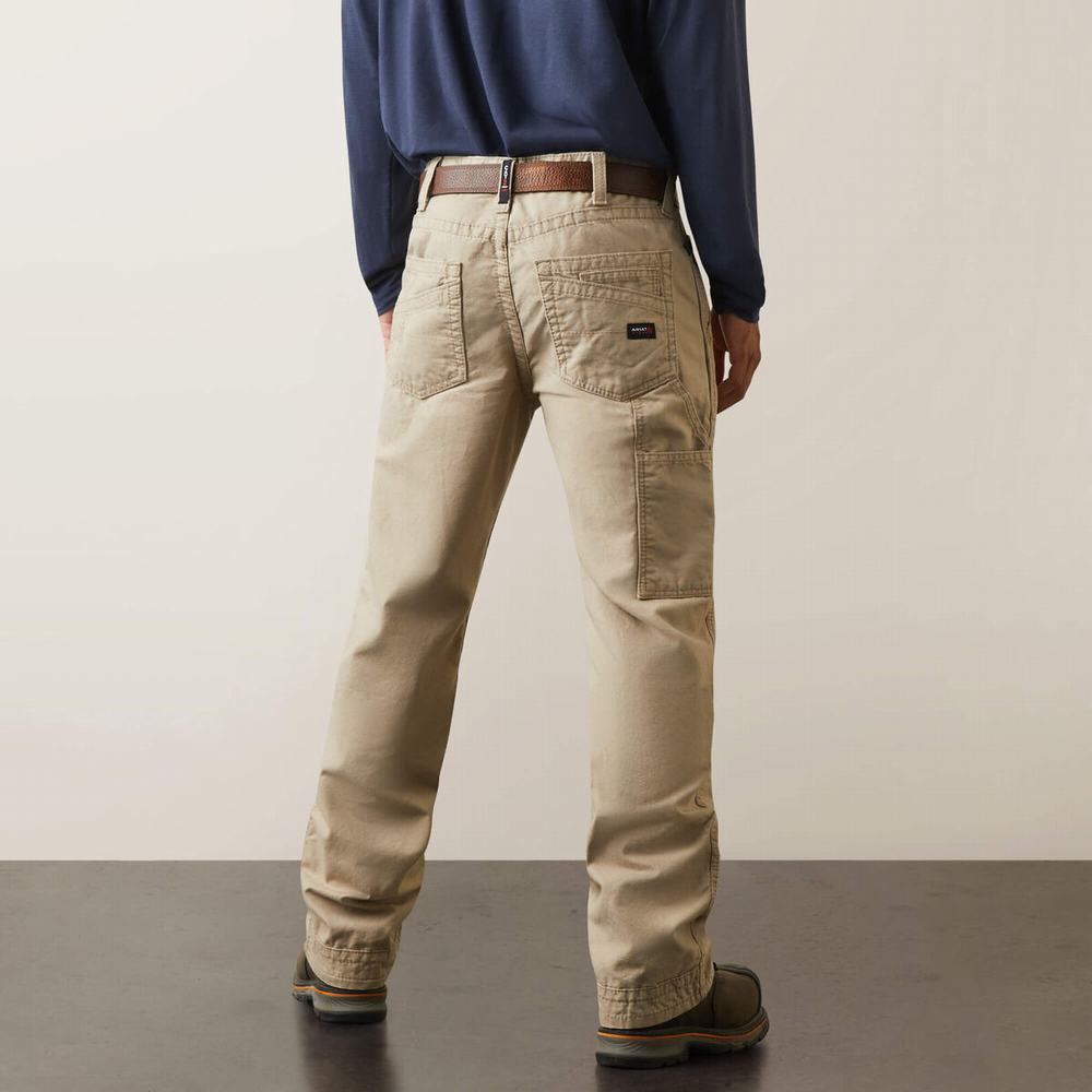 Pantaloni Ariat FR M4 Relaxed Workhorse Cut Uomo Khaki | IT854ITWR